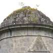 View of domed roof with inscription on frieze below 'Eliza Fraser of Castle Fraser"