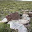 Soc Glas, marker stone, view from S.