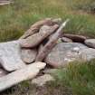 Soc Glas, marker stone, view from W.