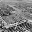Glasgow, Princes Dock and Queen's Dock with part of Govan Plantation area adjacent, oblique aerial view showing , taken from the SE.