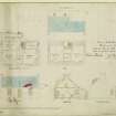 Elevations, plans and section of Mains of Findon House.
Insc: 'Muchalls 1869'.