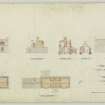 Plans, elevations and sections of alterations to the Mains of Findon.