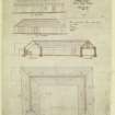 Elevations, section and roof plan of Mill of Findon steading.
Signed copy.