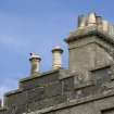 Detail of parapet and chimney stacks.