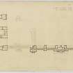 Floor plans of first class house.
Inscribed: 'No IIII  Plan of first floor of second class house and basement floor of first class house'.
