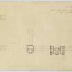 Floor plans of first and second class houses.
Inscribed: 'No VII  Plan of third floor of first class house and roof of second class house'. 

