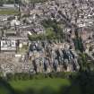 Oblique aerial view centred on the Quartermile development and the former Edinburgh Royal Infirmary, taken from the S.