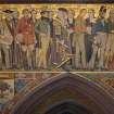 Interior. Central hall. Detail of frieze of notable figures.
Photographed before conservation.