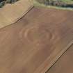 General oblique aerial view of the soilmarks of the fort of The Chesters, Spott, taken from the ESE.