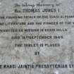 Grave plot no. 628, Rev. Thomas Jones, detail of inscription