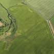 Oblique aerial view centred on the cropmarks of the unenclosed settlement, enclosure and rig, taken from the NW.