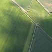 Oblique aerial view centred on the cropmarks of the barrow, taken from the NNW.