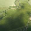 Oblique aerial view centred on the cropmarks of the unenclosed settlement, enclosure and rig, taken from the NW.