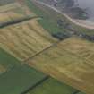 Oblique aerial view centred on the cropmarks of the rig and the village of East Haven, taken from the W.