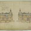 North and South elevations of house titled 'No. 7 House for Robert Smith Esq at Livilands'.