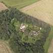 Oblique aerial view centred on the House with the gardens adjacent , taken from the SSE.