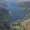 General oblique aerial view of St Fillans and Loch Earn, taken from the ESE.
