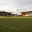 View of St Mirren Park from pitchside, showing the Main (south) and Caledonia Street (west) stands
