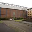 Rear view of the Caledonia Street stand at St Mirren Park, from Mossvale Street, Paisley