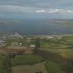 General oblique aerial view centred on the town with Loch Ryan adjacent, taken from the S.