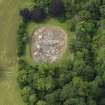 Black Barony Castle. 
Oblique aerial view centred on the relief map of Scotland, taken from the E.