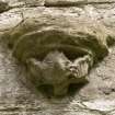 E end of chapter-house, detail of corbel in centre of E wall