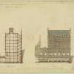 Edinburgh, 20-36 North Bridge, The Scotsman Buildings. 
Elevation and section of warehouse.
Titled: 'The Scotsman Buildings   Warehouse etc. in Market Street'.
Insc: 'Sketch Plans'.   'Drawing No.2'.   '35 Frederick St.   Edinburgh   February 6 1899'.