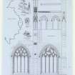 Drawing showing detail of chapel windows and S elevation.