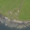 Oblique aerial view centred on the coastal gun battery, taken from the NE.