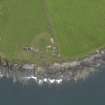 Oblique aerial view centred on the coastal gun battery, taken from the ENE.