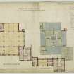Plans of reference library floor, entresol and roof, Edinburgh Central Library.