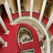 Interior. 1st floor, oval staircase hall, view from E