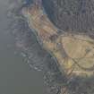 Oblique aerial view centred on the anti tank blocks, taken from the WSW.