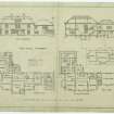S. elevation; Ground & 1st floor plans; section.
