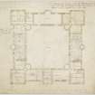 Second floor plan showing proposed room arrangements.
Title: 'No 2 Retaining the Teaching within the Hospital and Single  beds to 153 Boys the remaining 25 Boys being understood to be  removed out of the Hospital for the last year'.
