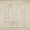 Second floor plan showing proposed room arrangements.
Title: 'No 3 Retaining the Teaching within the Hospital  with single beds for 118 Boys and double beds  for the remaining 62 Boys'.