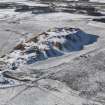 Oblique aerial view of the shale oil works bings, taken from the NE.