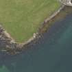 Oblique aerial view centred on the doocot, taken from the SSE.