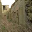 Detail of courtyard and offices below the gun emplacement from NNE.