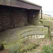 View of No.2 gun emplacement 'A' group battery showing gun pit and part of the WW II canopy from the S.
