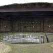 General view of gun emplacement, gun pit and later brick and concrete canopy, from NE.