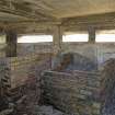 Interior of blockhouse showing brick additions.