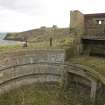 View across gun pit and emplacement of M group battery from WNW.