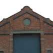 Detail of gable end of depot from W.