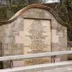 Detail of commemorative plaque at S end of bridge