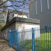 View of the toilet block at the west end of Meadowbank Stadium.