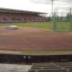 View looking southwest across the track at Meadowbank Stadium.