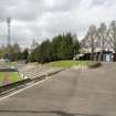 View of Meadowbank Stadium and the north turnstile buildings from the east.