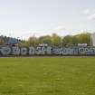 View of graffiti on the Sports Development Department wall.