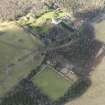 Oblique aerial view centred on the walled garden with the country house adjacent, taken from the SE.